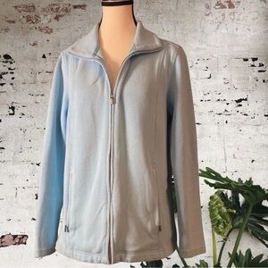 $10$ add on Lady Hathaway light blue cotton blend zip front jacket with pockets